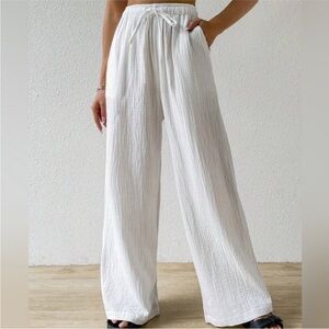 Women's White Wide-Leg Pants